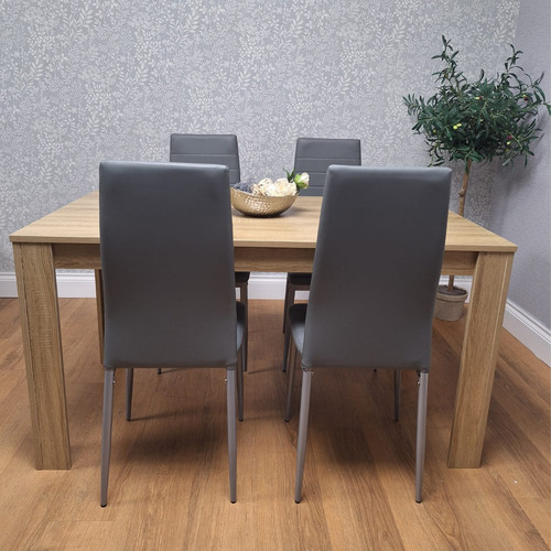 Oak effect dining table - with, 4